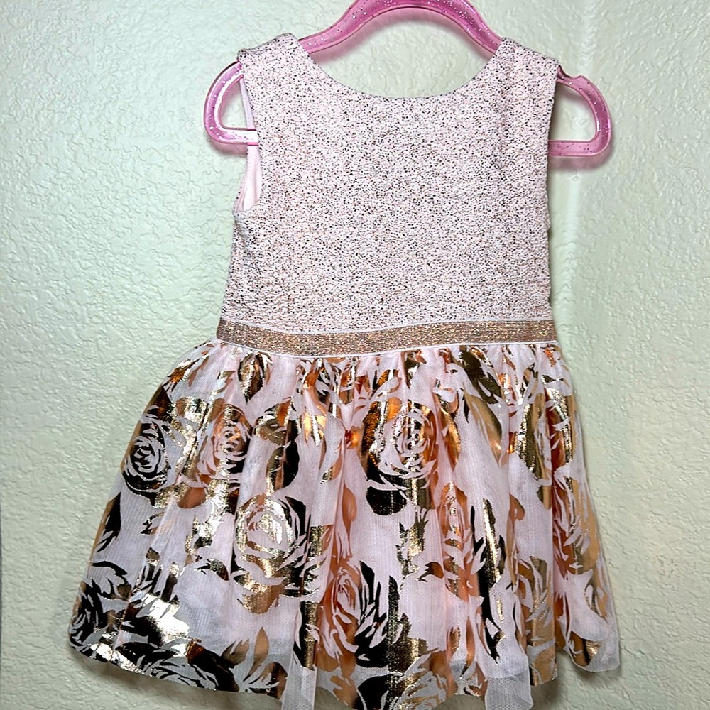Children Place gold flower Pink dress 2T